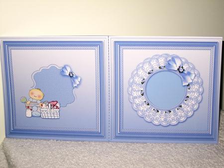 Baby Boy with Broiderie Anglaise Doily Match 6in x 6in Inser by Wayne Swan