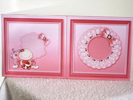 Baby Girl with Broiderie Anglaise Doily Match 6in x 6in Inse by Wayne Swan