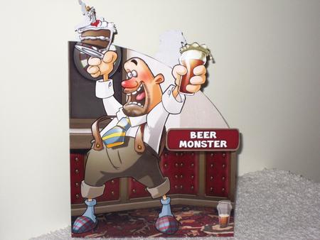 Goatee Beer and Cake Dude Shaped Card by Wayne Swan