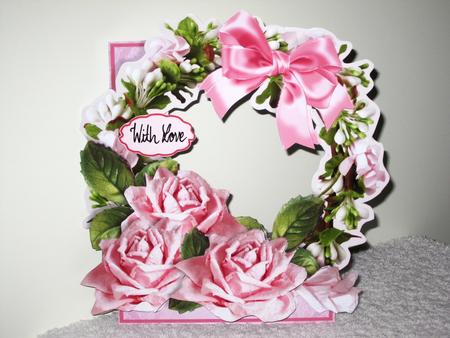 Flower Hoops Shaped Card Mini-kit - Pink Rose by Wayne Swan
