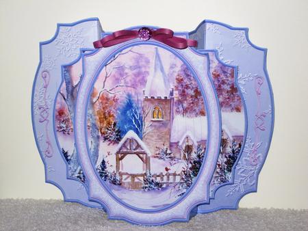 Snowy Church Christmas Double Pop Out Card Kit by Wayne Swan