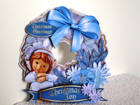 Shaped Card Mini-kit - Baby Blue Christmas Angel by Wayne Swan