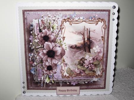 Flowers in the Wood Card with Decoupage by Wayne Swan