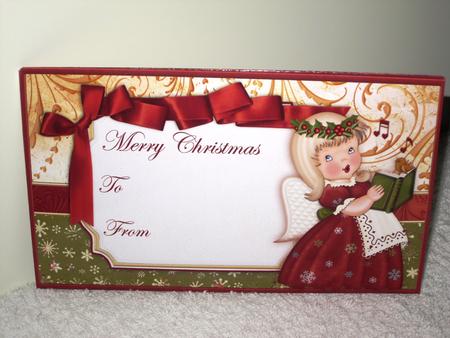 Carol Singing Angel Christmas Money Wallet Envelope by Wayne Swan