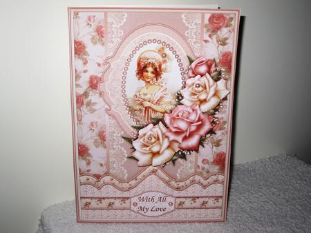 Vintage Lady in Peach Bonnet Card Topper & Decoupage by Wayne Swan