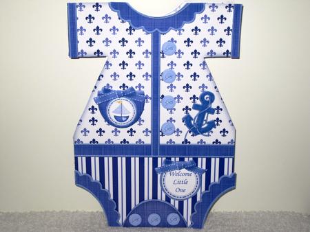 Baby Boy Sailor Suit Shaped Card Mini Kit by Wayne Swan