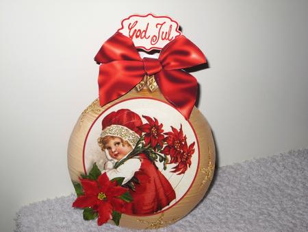 Christmas Bauble Card Double-sided Mini-kit- Poinsettia Baby by Wayne Swan