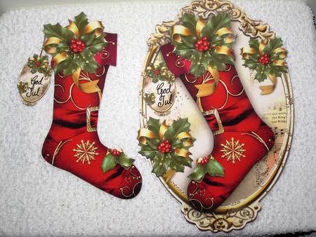 Christmas Red Stocking with Holly Berry by Wayne Swan