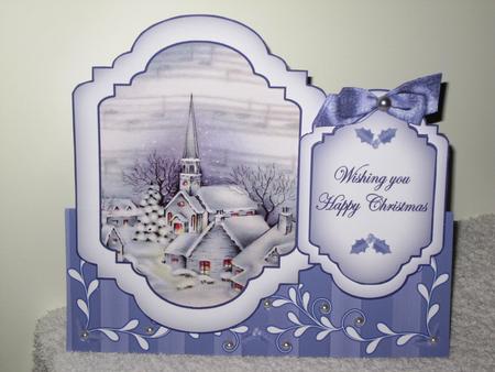 Blue Church Large Fancy Stand Up Card N Envelope Kit by Wayne Swan