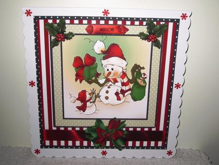 Snowman Bearing Gifts Card Front Kit by Wayne Swan