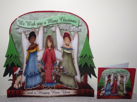 Primitive Angels Shaped Card Plus Gift Card by Wayne Swan