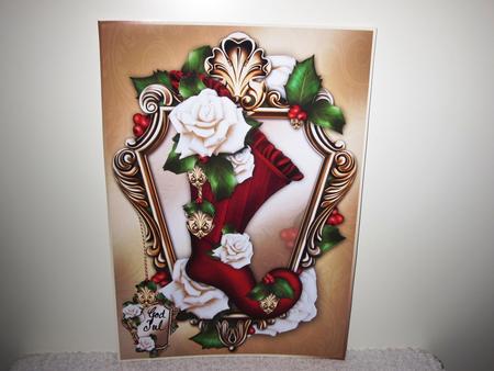 Beautiful Festive Christmas Stocking with White Roses by Wayne Swan