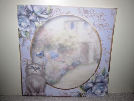 Cottage Kitten with Blue Butterfly Quick Topper Insert by Wayne Swan