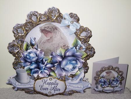 Vintage Wedding Roses Shaped Card Plus Gift Card by Wayne Swan