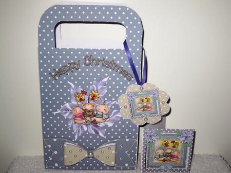Beautiful Christmouse Choir Gift Bag Tags and Paper Bow Kit by Wayne Swan
