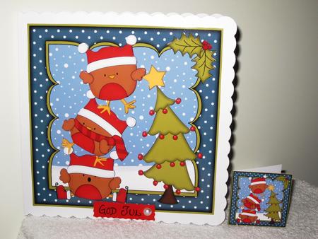 8x8 Xmas Bobbin Robin Dressing the Tree Mini Kit Decoupage by Wayne Swan