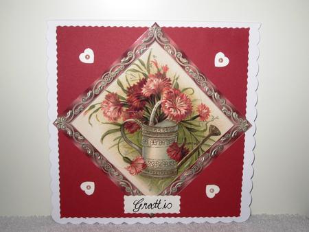 Vintage Floral Birthday Card Heart Shaped Pyramid by Wayne Swan