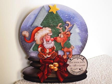 Christmas Snow Globe -santa and Friend by Wayne Swan