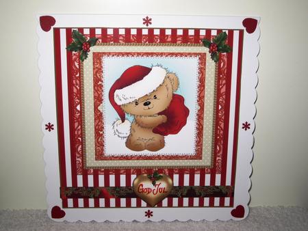 Scruffy Santa Bear Cute Topper by Wayne Swan