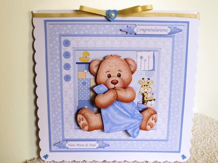 New Baby Boy Baby Blanket 8x8 Mini Kit & Decoupage by Wayne Swan