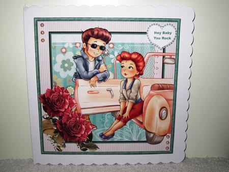 Hey Baby Card with Decoupage and Sentiment Tags by Wayne Swan