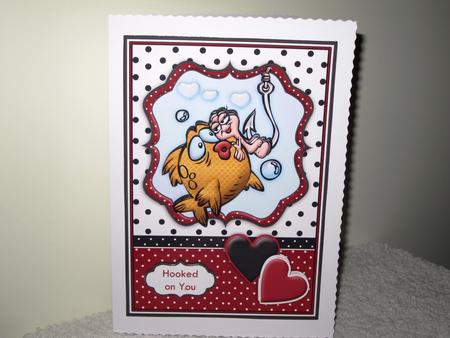 Hooked on You Valentine's Day Card Topper & Decoupage by Wayne Swan