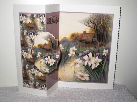 Golden Daffodils Fold Back Card by Wayne Swan