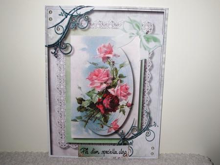 Beautiful Rose in a Green Marbled Frame  by Wayne Swan