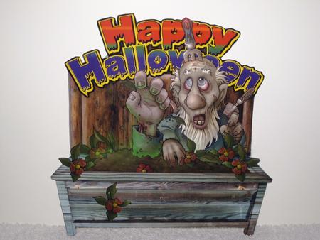 Lawn of the Dead Shaped Halloween Card by Wayne Swan