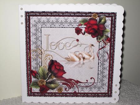 Love Swans Lace and Roses by Wayne Swan