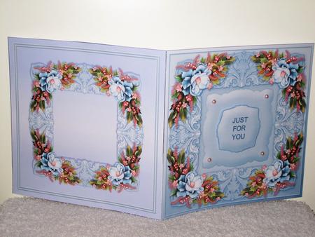 Teal Rose Spray Matching 8in x 8in Insert Plate by Wayne Swan