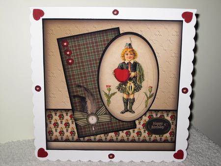 Little Scottish Boy Holding a Heart Pyramid Mk by Wayne Swan