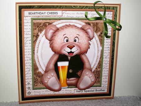 Bearthday Cheers Bear & Beer Mini Kit & Decoupage by Wayne Swan