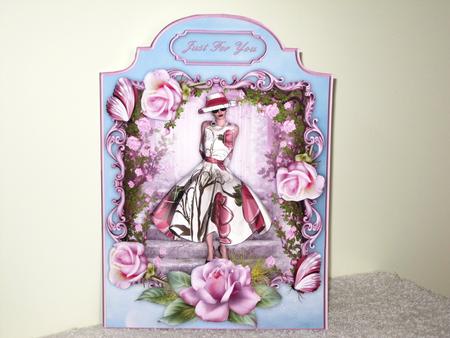 Rosey Trail Shaped Card Front with Step by Step by Wayne Swan