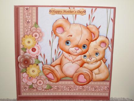 Mummy Bear 7.5x7.5 Decoupage Mini Kit by Wayne Swan