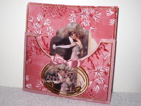 Dancing Couple Happy Anniversary 7in Tag Card Front Mini Kit by Wayne Swan