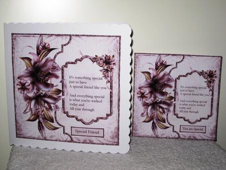 Special Friend, Lily 7x7 Card with Decoupage by Wayne Swan