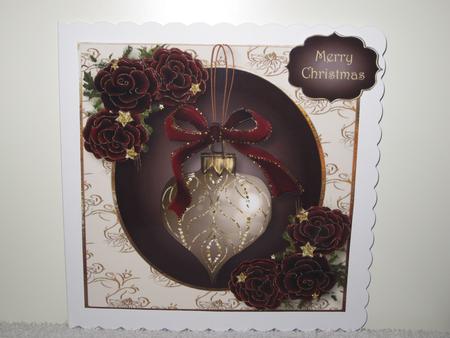 Sumptuous Christmas Velvet Roses & Bauble by Wayne Swan