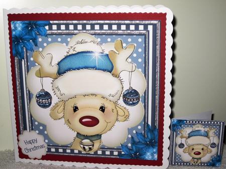 The Jolly Reindeer in Blue Card Front Kit by Wayne Swan