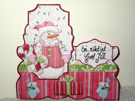 Cane Snowman Over the Top Card and Decoupage by Wayne Swan