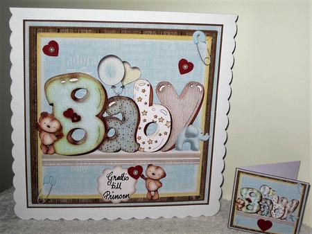 Bubble Baby Boy Card Front Kit by Wayne Swan