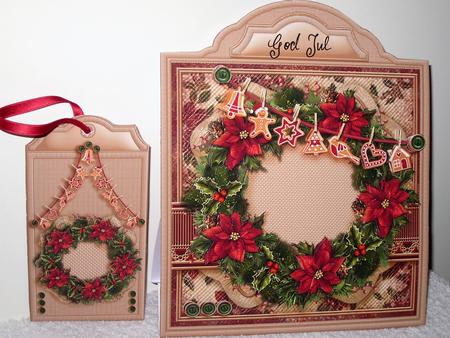 Triangular Base Vintage Shabby Chic Christmas Poinsettia Wre by Wayne Swan