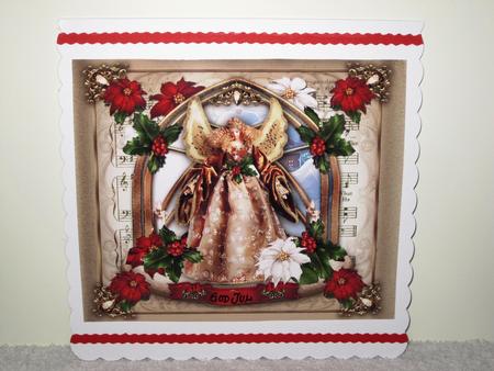 Vintage Angel with Poinsettias Card Kit by Wayne Swan