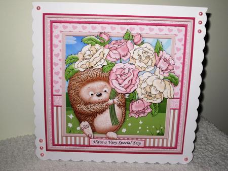 Flowery Hedgehog Valentine Birthday Get Well Mini Kit by Wayne Swan