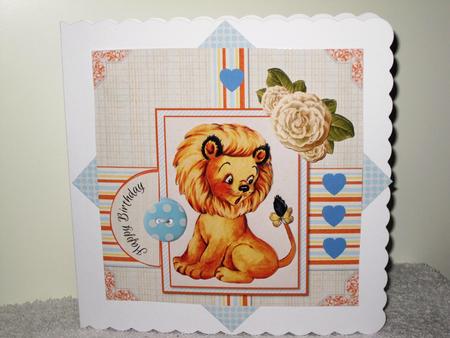 Vintage Lion New Baby Boy or Birthday Mini Kit by Wayne Swan