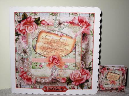 The Pink Rose Letter Card Front Kit by Wayne Swan