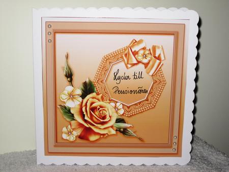Golden Rose on a Lace Doily Matching 8inx8in Insert Plate by Wayne Swan