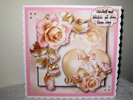 Hearts & Flowers - Pale Pink & Gold by Wayne Swan