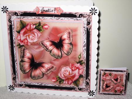 Soft Pink Rose Flutters Card Front Kit by Wayne Swan