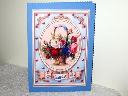 Pretty Bouquet of Roses Pyramids Card by Wayne Swan